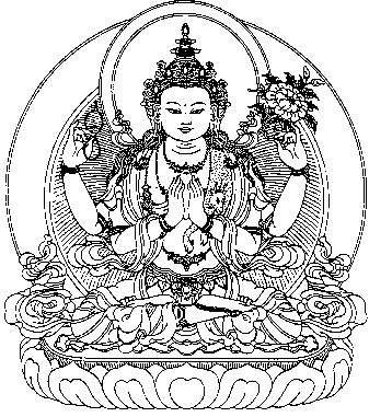 graphic of the deity known as Chenrezig